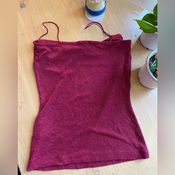 H&M cute red shimmer top top Size -XS - Picture 4 of 5